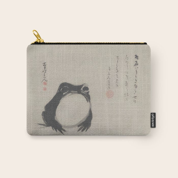Matsumoto Hoji Frog Japanese Woodblock Art Carry All Pouch Gallery Image 1