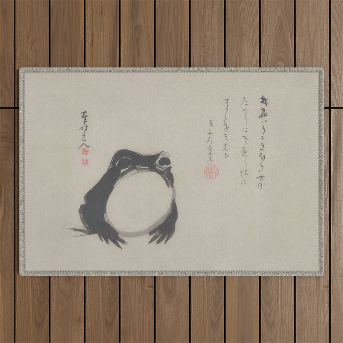 Matsumoto Hoji Frog Japanese Woodblock Art Outdoor Rug Gallery Image 1