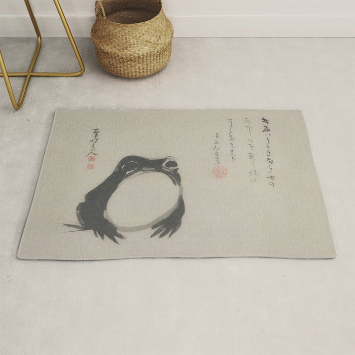 Matsumoto Hoji Frog Japanese Woodblock Art Rug Gallery Image 1
