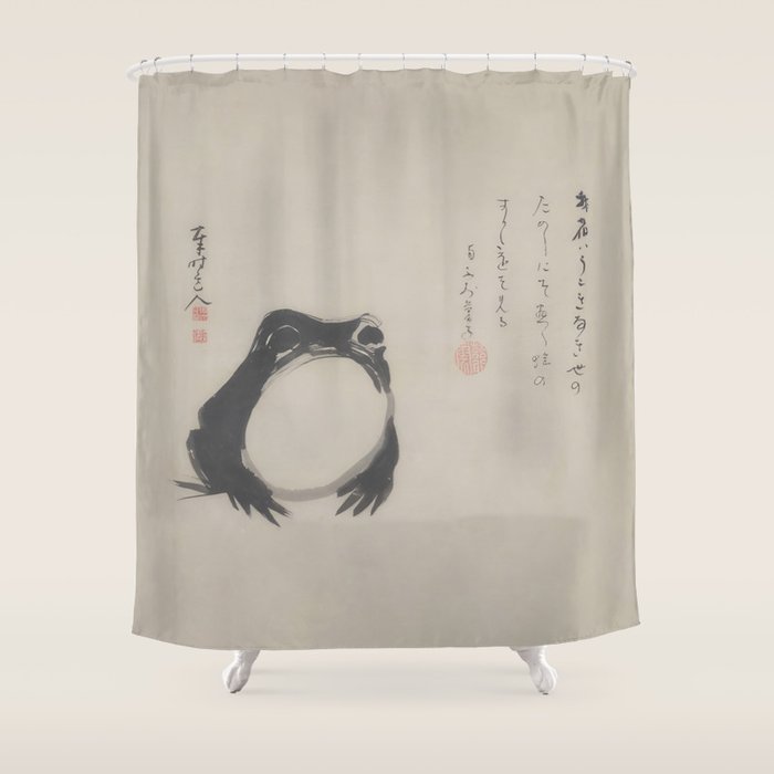 Matsumoto Hoji Frog Japanese Woodblock Art Shower Curtain Gallery Image 1