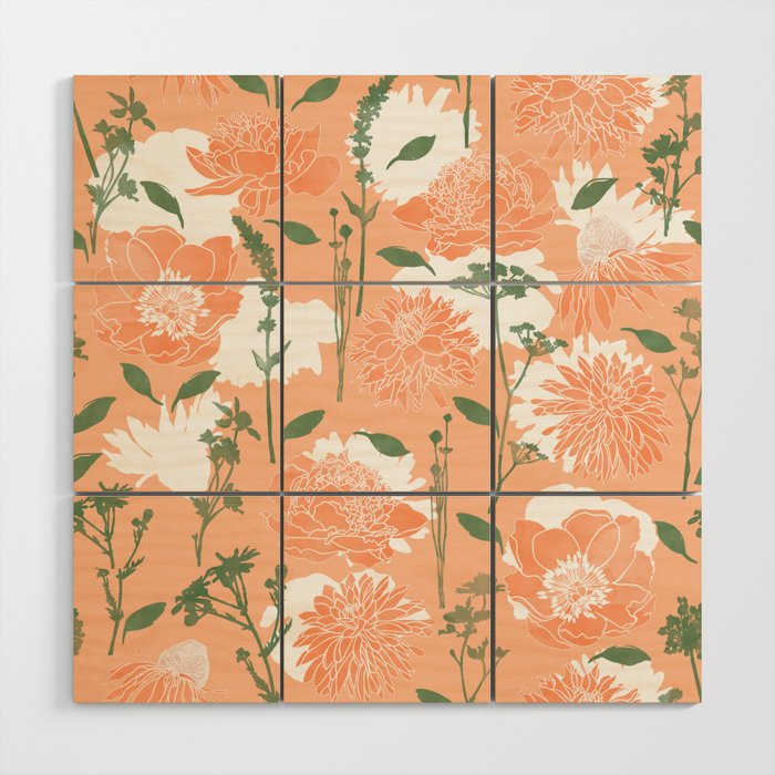 Modern floral blooms PGM7 Wood Wall Art Gallery Image 1