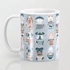 Doggie Coffee and Tea Time I // blue grey Coffee Mug Gallery Image 3