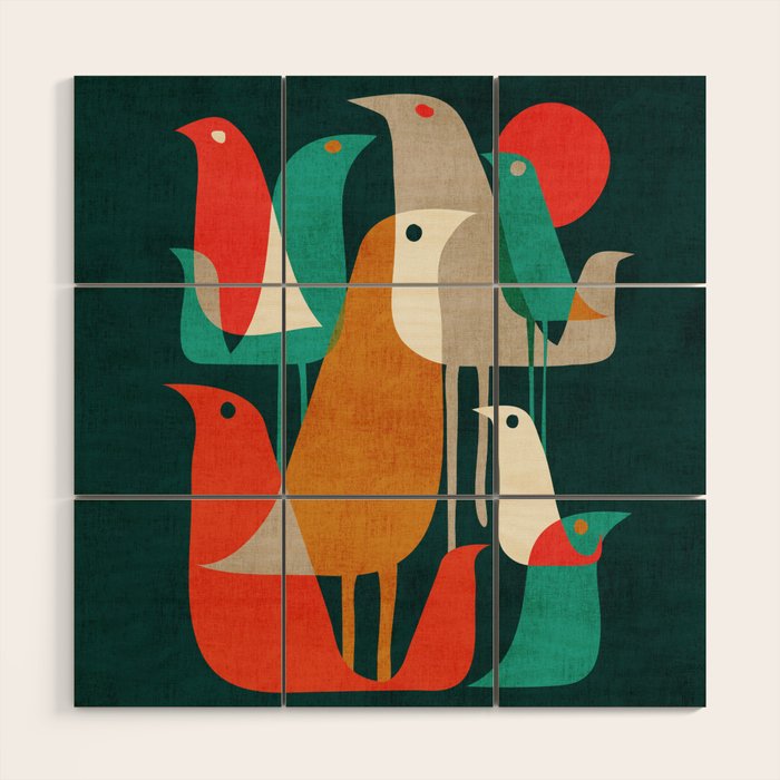 Flock of Birds Wood Wall Art Gallery Image 1
