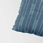 Minimalist Geo Chain Vertical  Block Stripe Pattern in Teal and Navy Blue Pillow Sham Gallery Image 4