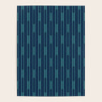 Minimalist Geo Chain Vertical  Block Stripe Pattern in Teal and Navy Blue Poster Gallery Image 4