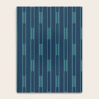 Minimalist Geo Chain Vertical  Block Stripe Pattern in Teal and Navy Blue Notebook Gallery Image 4