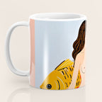 Fishy Shananigans, Eclectic Nude Woman Fish Wine Illustration, Quirky Whimsical Drinking Alcohol, Modern Bohemian Binging Weekend Painting Coffee Mug Gallery Image 3