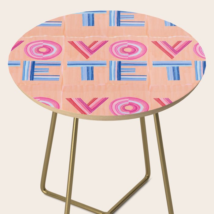 Vote Hand Lettering on Peach Watercolor Background Side Table Gallery Image 2