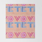 Vote Hand Lettering on Peach Watercolor Background Throw Blanket Gallery Image 2