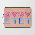 Vote Hand Lettering on Peach Watercolor Background Laptop Sleeve Gallery Image 1