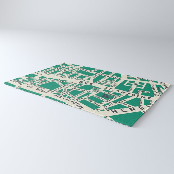 PARIS MAP GREEN Rug Gallery Image 3