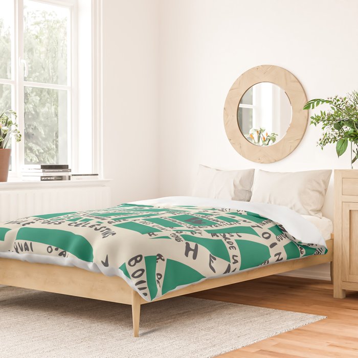 PARIS MAP GREEN Duvet Cover Gallery Image 2