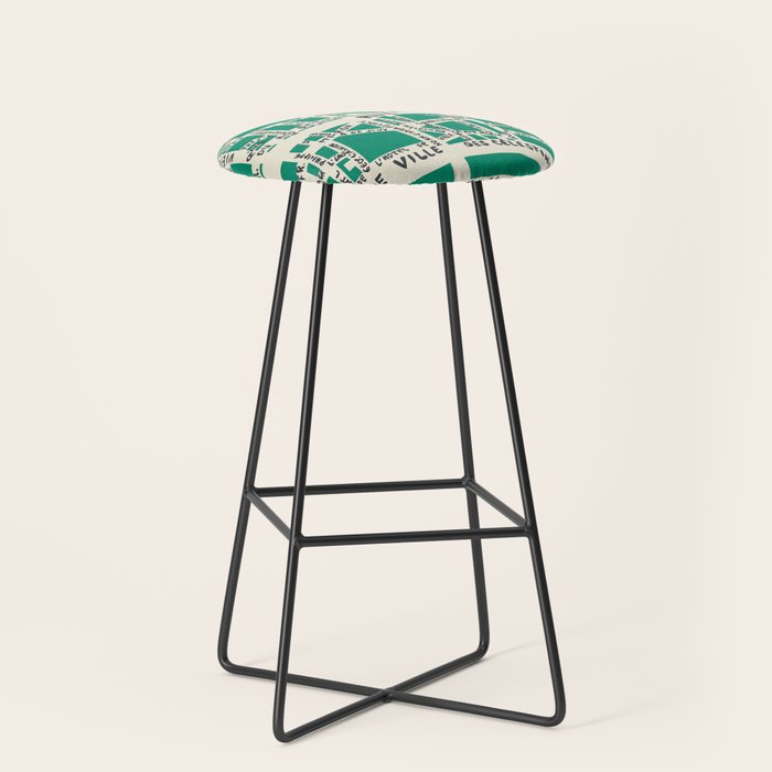 PARIS MAP GREEN Stool Gallery Image 1