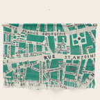 PARIS MAP GREEN Wall Hanging Gallery Image 1