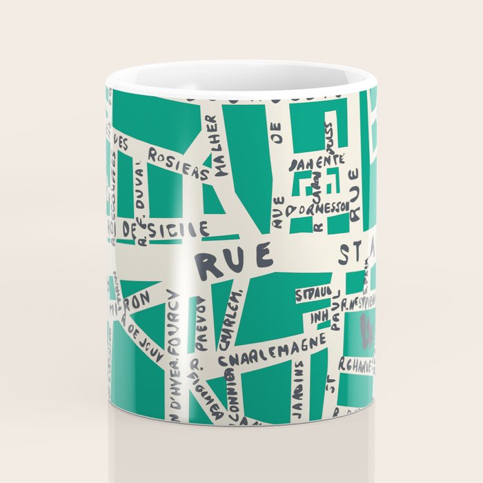 PARIS MAP GREEN Coffee Mug Gallery Image 4