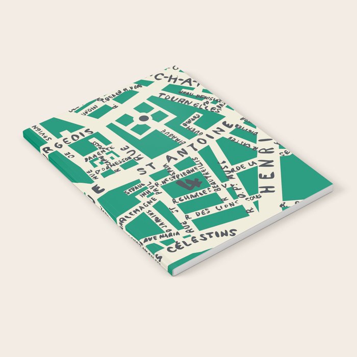PARIS MAP GREEN Notebook Gallery Image 1