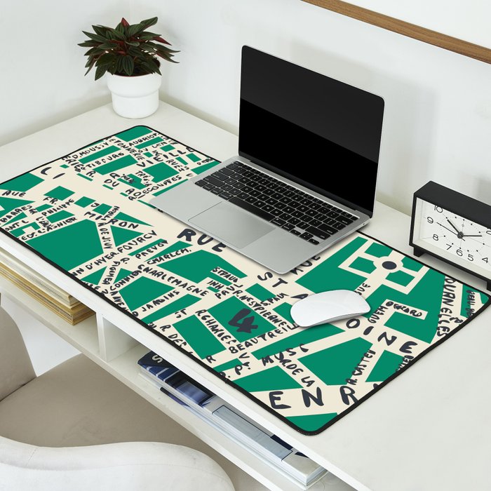 PARIS MAP GREEN Desk Mat Gallery Image 2