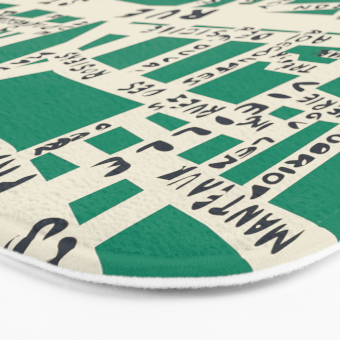PARIS MAP GREEN Bath Mat Gallery Image 3