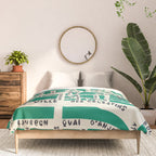 PARIS MAP GREEN Comforter Gallery Image 3