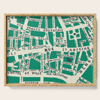 PARIS MAP GREEN Serving Tray Gallery Image 1