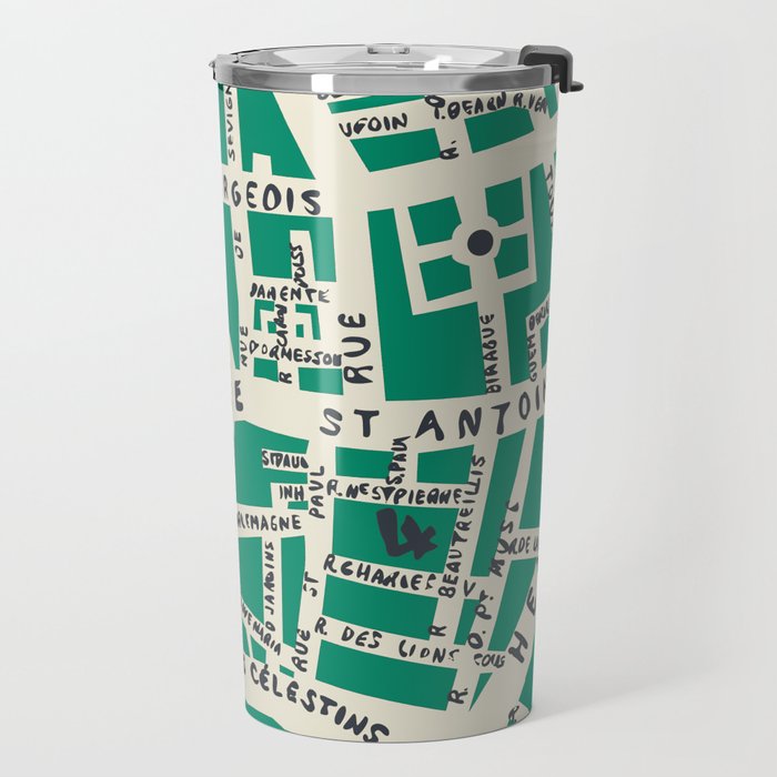 PARIS MAP GREEN Travel Mug Gallery Image 2