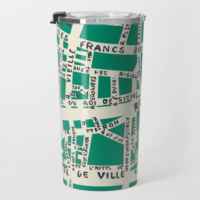 PARIS MAP GREEN Travel Mug Gallery Image 3