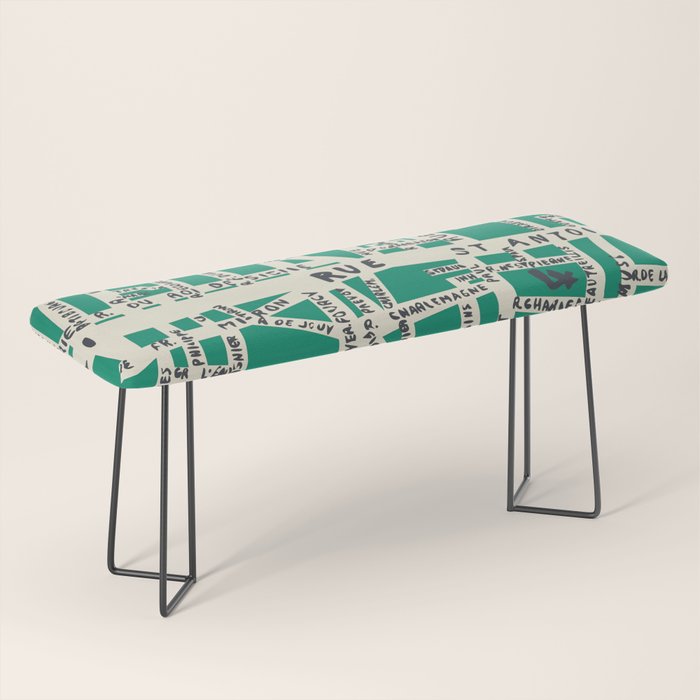 PARIS MAP GREEN Bench Gallery Image 1