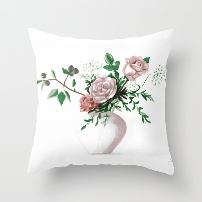 Floral Still Life Throw Pillow Gallery Image 6