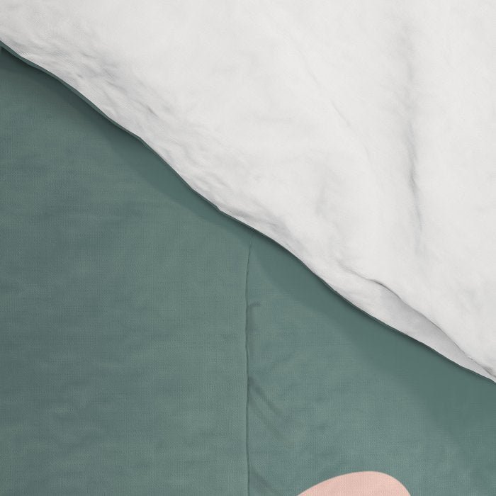 YOU'RE DOING GREAT BITCH green and peach pink Comforter Gallery Image 4