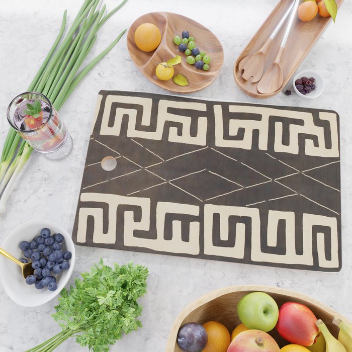 Kuba Congo Central African Wraparound Skirt Print 2 Cutting Board Gallery Image 2