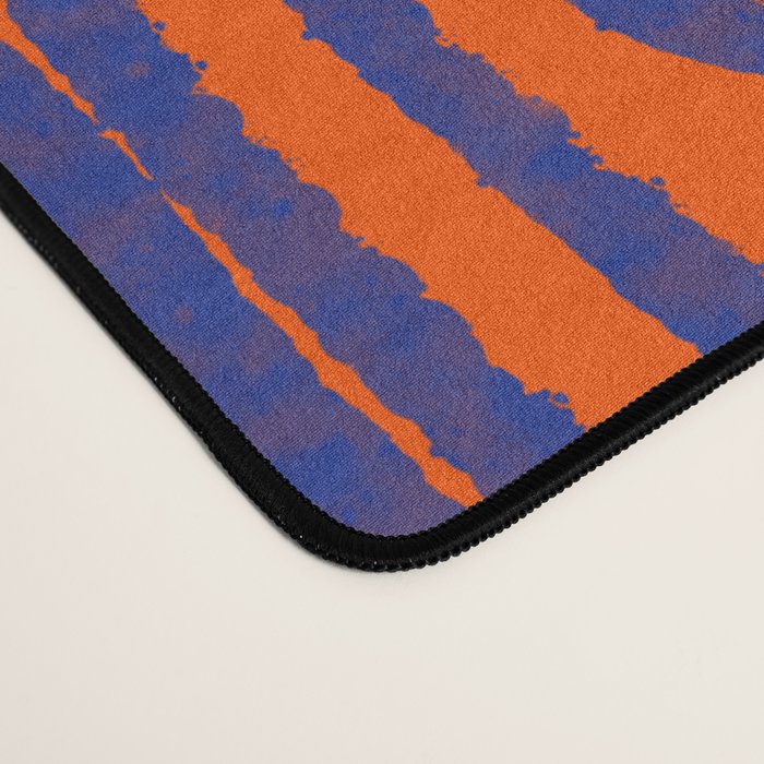 Mid Century Modern Twist Pattern in Orange and Bright Blue Desk Mat Gallery Image 4