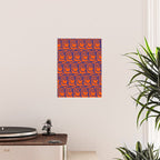 Mid Century Modern Twist Pattern in Orange and Bright Blue Poster Gallery Image 2