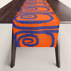 Mid Century Modern Twist Pattern in Orange and Bright Blue Table Runner Gallery Image 1
