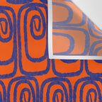 Mid Century Modern Twist Pattern in Orange and Bright Blue Wall Tapestry Gallery Image 3