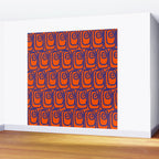 Mid Century Modern Twist Pattern in Orange and Bright Blue Wall Mural Gallery Image 2
