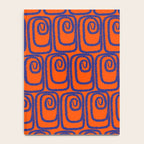 Mid Century Modern Twist Pattern in Orange and Bright Blue Notebook Gallery Image 4