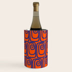 Mid Century Modern Twist Pattern in Orange and Bright Blue Wine Chiller Gallery Image 3