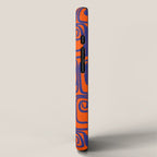 Mid Century Modern Twist Pattern in Orange and Bright Blue iPhone Case Gallery Image 2