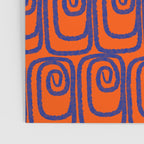 Mid Century Modern Twist Pattern in Orange and Bright Blue Poster Gallery Image 3