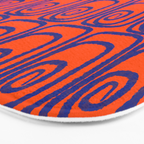 Mid Century Modern Twist Pattern in Orange and Bright Blue Bath Mat Gallery Image 3