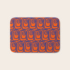 Mid Century Modern Twist Pattern in Orange and Bright Blue Bath Mat Gallery Image 1
