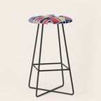 Rainbow bookshelf // navy blue background white shelf and library cats Stool Gallery Image 1