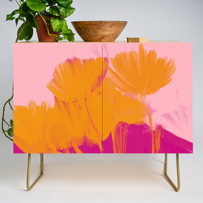 Bloom In Orange & Pink Credenza Gallery Image 1