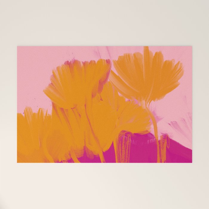 Bloom In Orange & Pink Welcome Mat Gallery Image 1