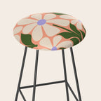 Oh, Daisy! Peach, off-white, purple and green Stool Gallery Image 2