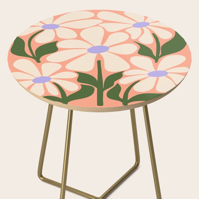 Oh, Daisy! Peach, off-white, purple and green Side Table Gallery Image 2