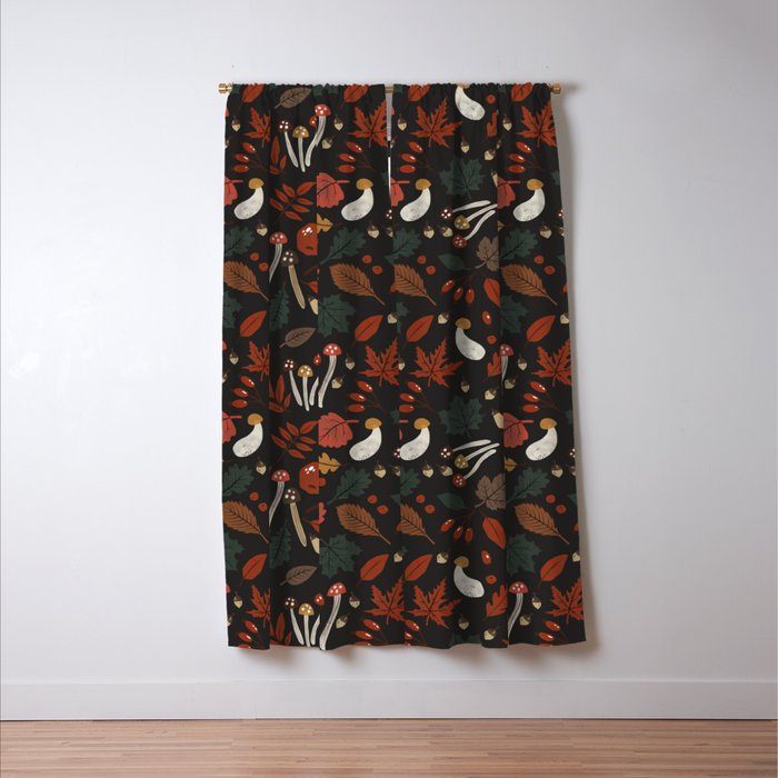 Dark autumnal mushrooms II Window Curtain Gallery Image 3