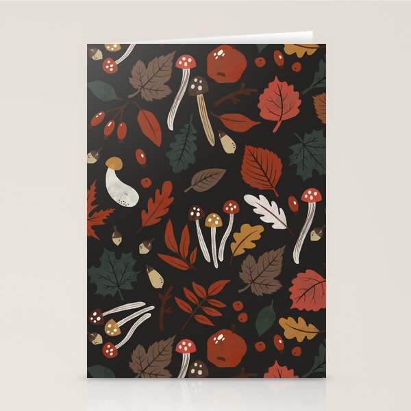 Dark autumnal mushrooms II Stationery Card Gallery Image 1