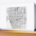 Buffalo White Map Wall Mural Gallery Image 2