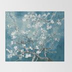 Vincent Van Gogh Almond Blossoms Teal Throw Blanket Gallery Image 2